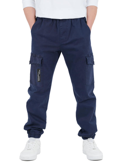 CAMLAKEE Kinder Jungen Cargohose Jogger Hose mit elastischem Bund