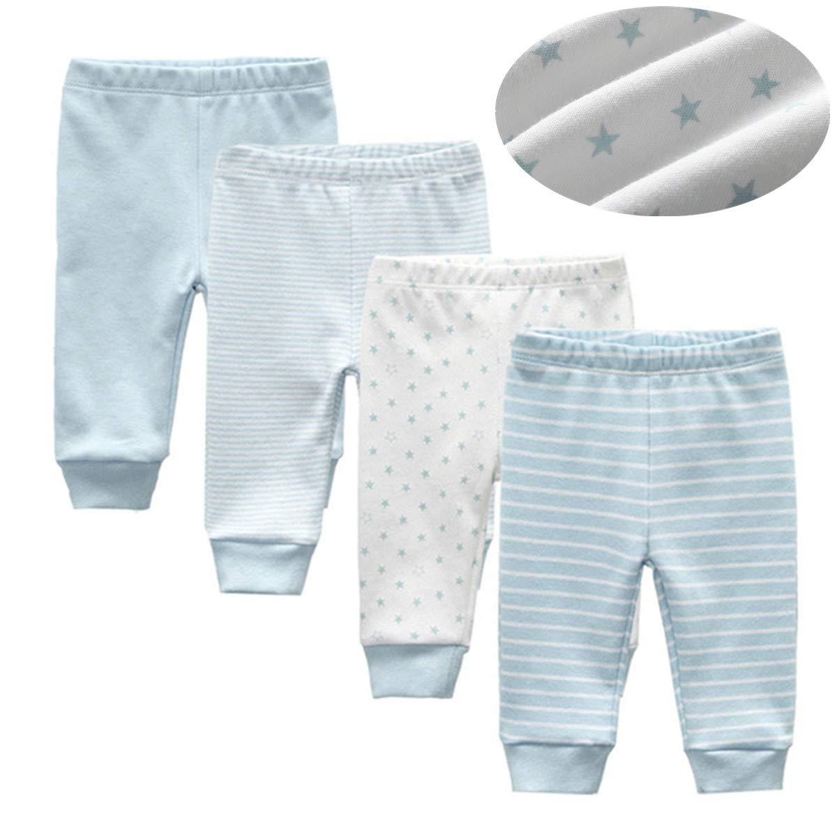 Kiddiezoom Unisex Babyhose für Mädchen Jungen Baby Jogginghose, 4er-Pack