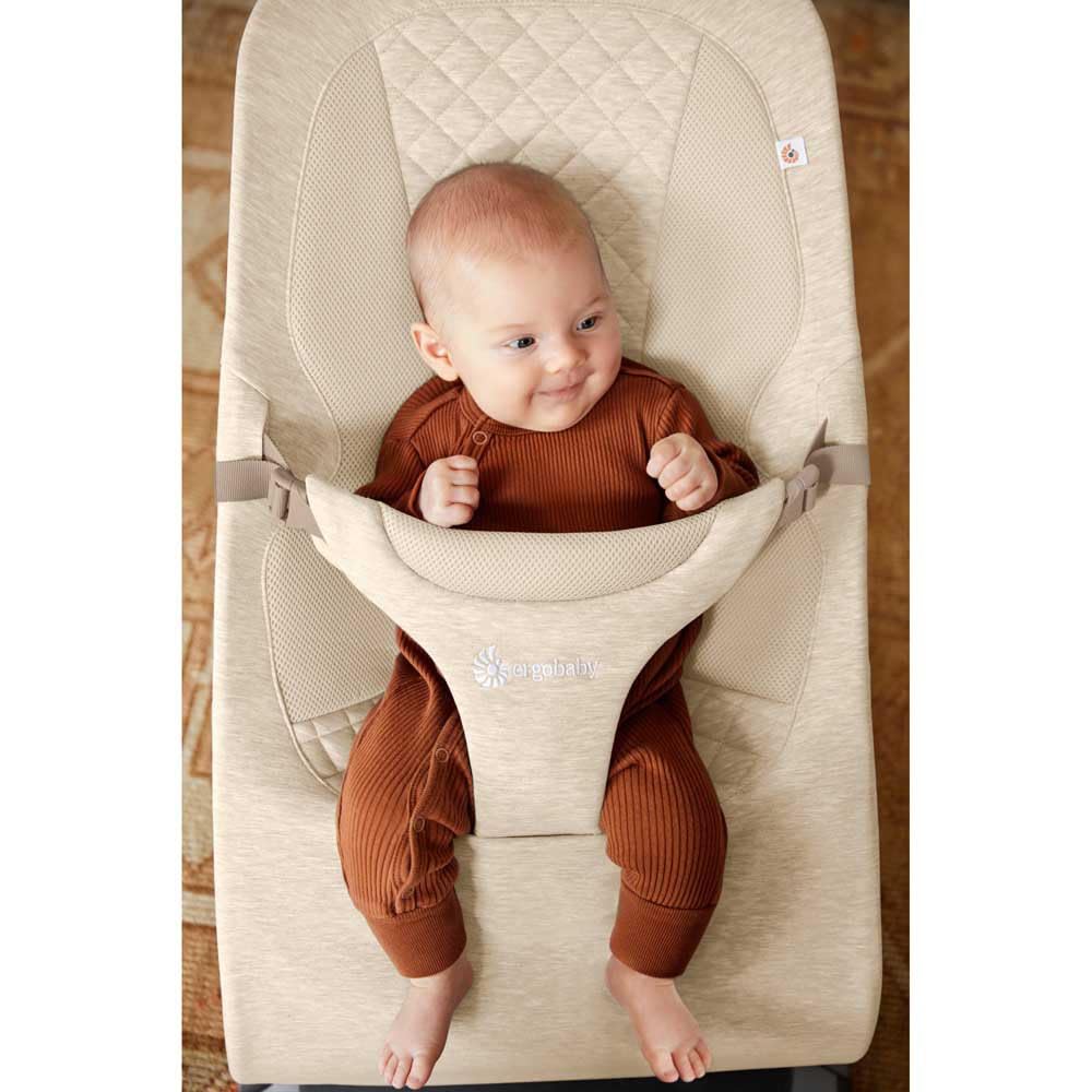 Ergobaby 3-in-1 Evolve Bouncer, Ergonomische Babywippe für Neugeborene ab Geburt bis zum Kleinkind, Babyschaukel mit Neugeboreneneinsatz (2,5 kg - 13,2 kg), Midnight Blue