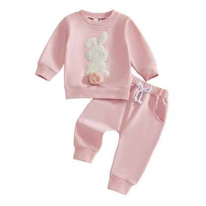 Geagodelia Baby Jungen Mädchen Ostern Outfit Kleidung Osterhase Babykleidung Set Sweatshirt Langarmshirt + Hose Neugeborene Kleinkinder Weiche Babyset My First Easter