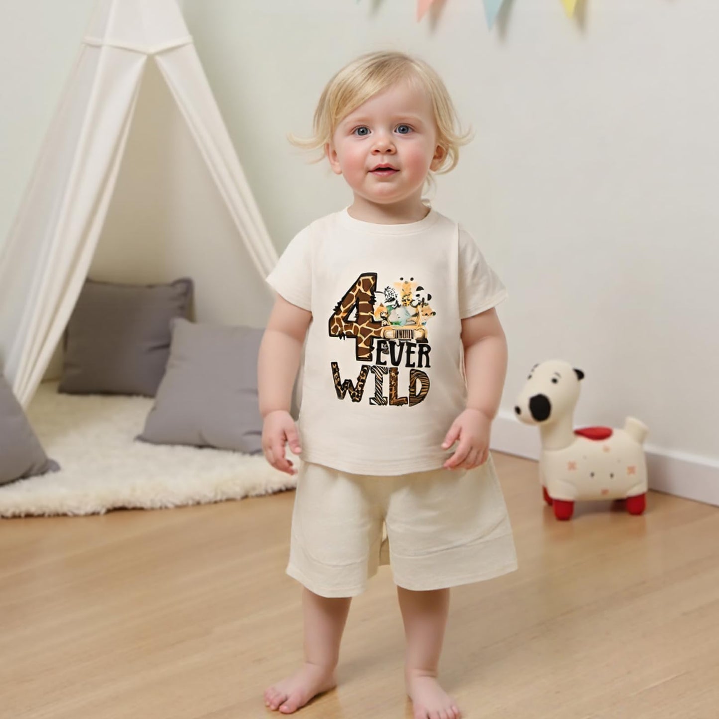 Baby Junge 1. Jahr Geburtstags T-Shirt Wild One Kurzarm Oberteil Baby Mein Erster Geburtstags Outfit Sommer Kleidung