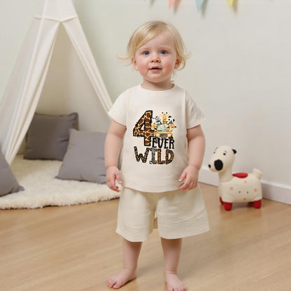 Baby Junge 1. Jahr Geburtstags T-Shirt Wild One Kurzarm Oberteil Baby Mein Erster Geburtstags Outfit Sommer Kleidung