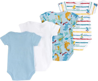 Chicco Unisex Baby Set Kurzarm Bodys aus Baumwolle Body (4er Pack)