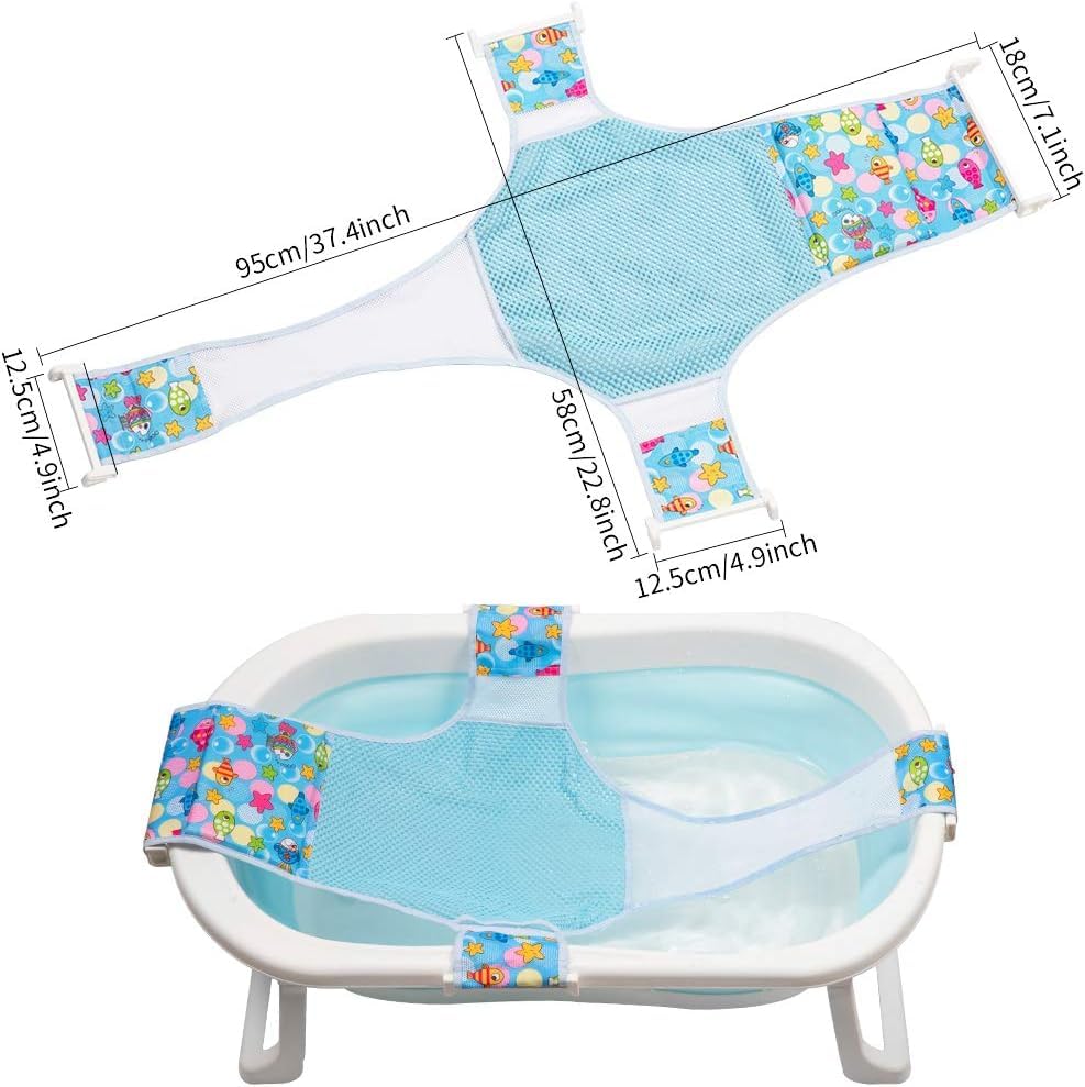 Badewannensitz Baby, Neugeborene Dusche Mesh auf kleinkind Babybadewanne, Sicherheitsbadesitz Antirutsch Kreuzförmig Badewanne Unterstützung Badezubehör für Neugeborenen Kleinkind (Rosa)
