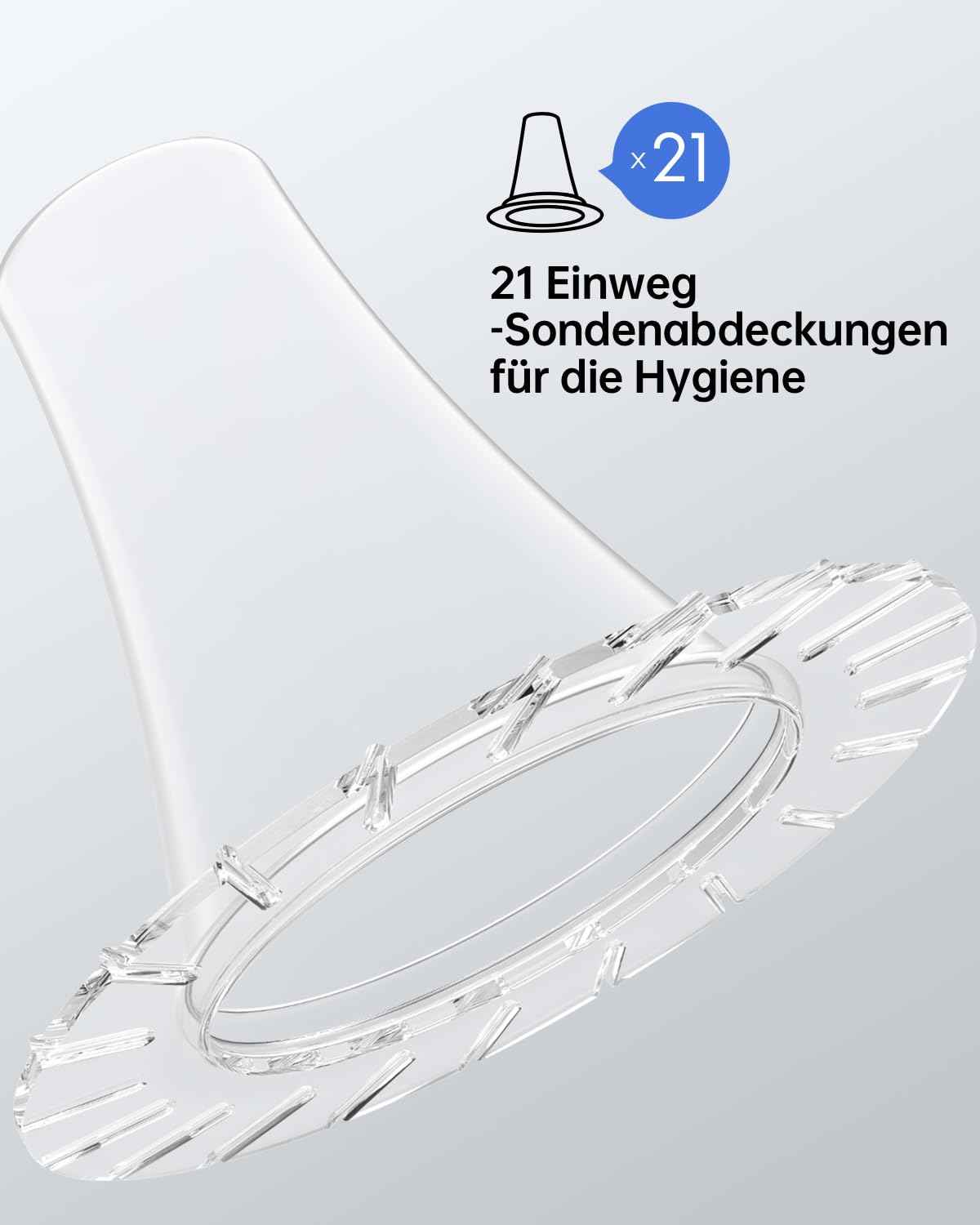 Fieberthermometer Ohr für Erwachsene & Kinder, 1s Ergebnis Hochpräzise Ohrthermometer, 30 Speicher Abrufen, 3-Farben-Fieber-Alarm, mit 21 Einweg-Sonde Abdeckungen & Aufbewahrungsbox (LCD-Transparente)
