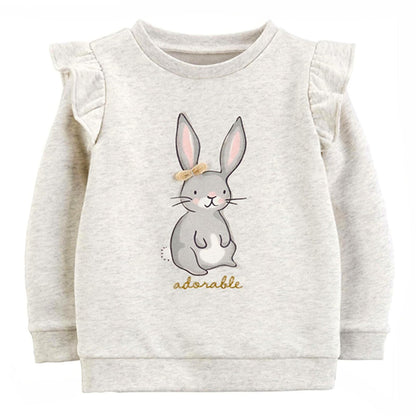 Codkkre Girls' Sweatshirt for Children Cute Cartoon Sweater Girls Long Sleeve Cotton Shirts Age 2-10 Years