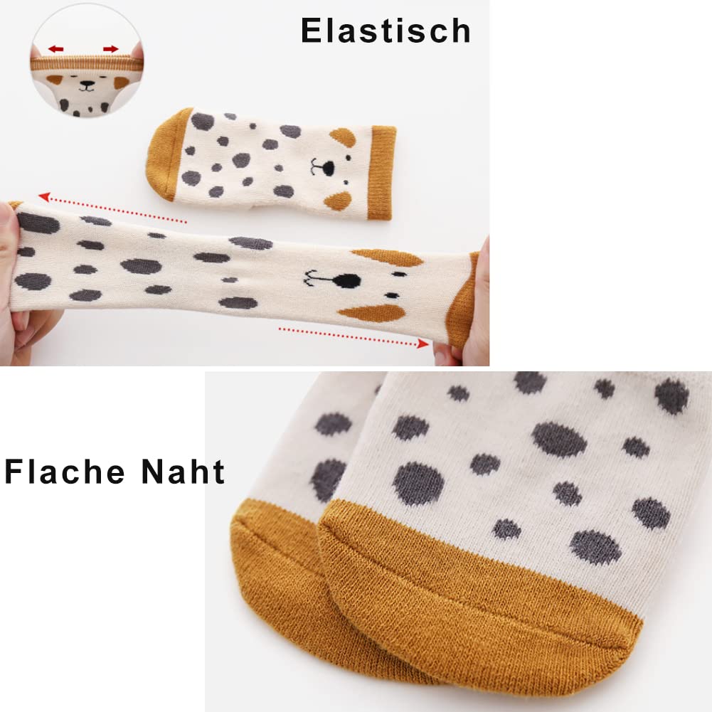 Rutschfeste Socken für Baby Mädchen Jungen 5 Paar Kinder Anti Rutsch Socken Sportsocken Stoppersocken