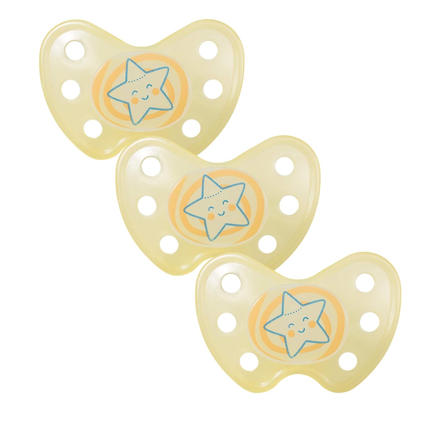 dentistar Night Silikon Schnuller 3er-Set - Größe 1 Schnuller 0-6 Monate - Glow in the Dark Nuckel mit Dentalstufe – BPA-frei – Made in Germany - Katze, Rosa - Meloni2