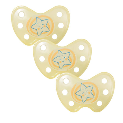 dentistar Night Silikon Schnuller 3er-Set - Größe 1 Schnuller 0-6 Monate - Glow in the Dark Nuckel mit Dentalstufe – BPA-frei – Made in Germany - Katze, Rosa - Meloni2