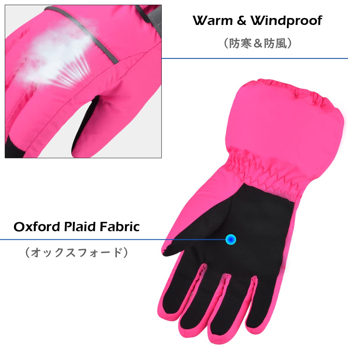 TRIWONDER Children's Ski Gloves, Thermal Fleece Gloves, Warm Winter Gloves for Boys and Girls