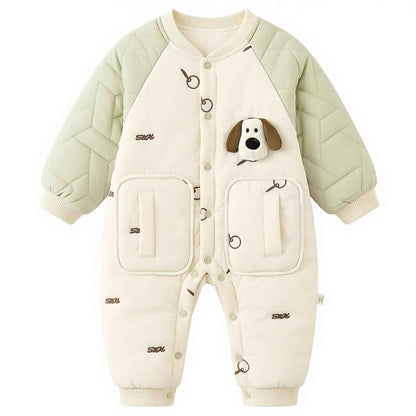 JiAmy Baby Snowsuit, Soft Romper, Newborn Winter Romper, Autumn Winter Warm Jumpsuit, Winter Suit for Toddlers, Girls, Boys, 6-18 Months