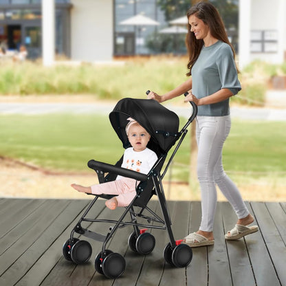 Kinderbuggy, Klein Zusammenklappbar Kinderwagen,Rücken und Fußstützenverstellung,Hinterradbremse,5-Punkt-Gurt,Einfaches Ein-Hand-Falten,Baby Reisebuggy