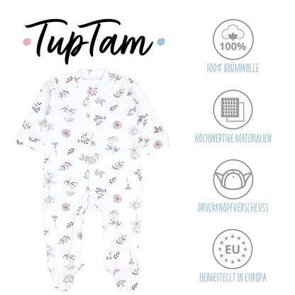 TupTam Baby Mädchen Schlafstrampler mit Fuß 3er Pack