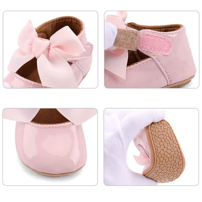 LACOFIA Babyschuhe Mädchen rutschfest Bowknot Prinzessin Krabbelschuhe