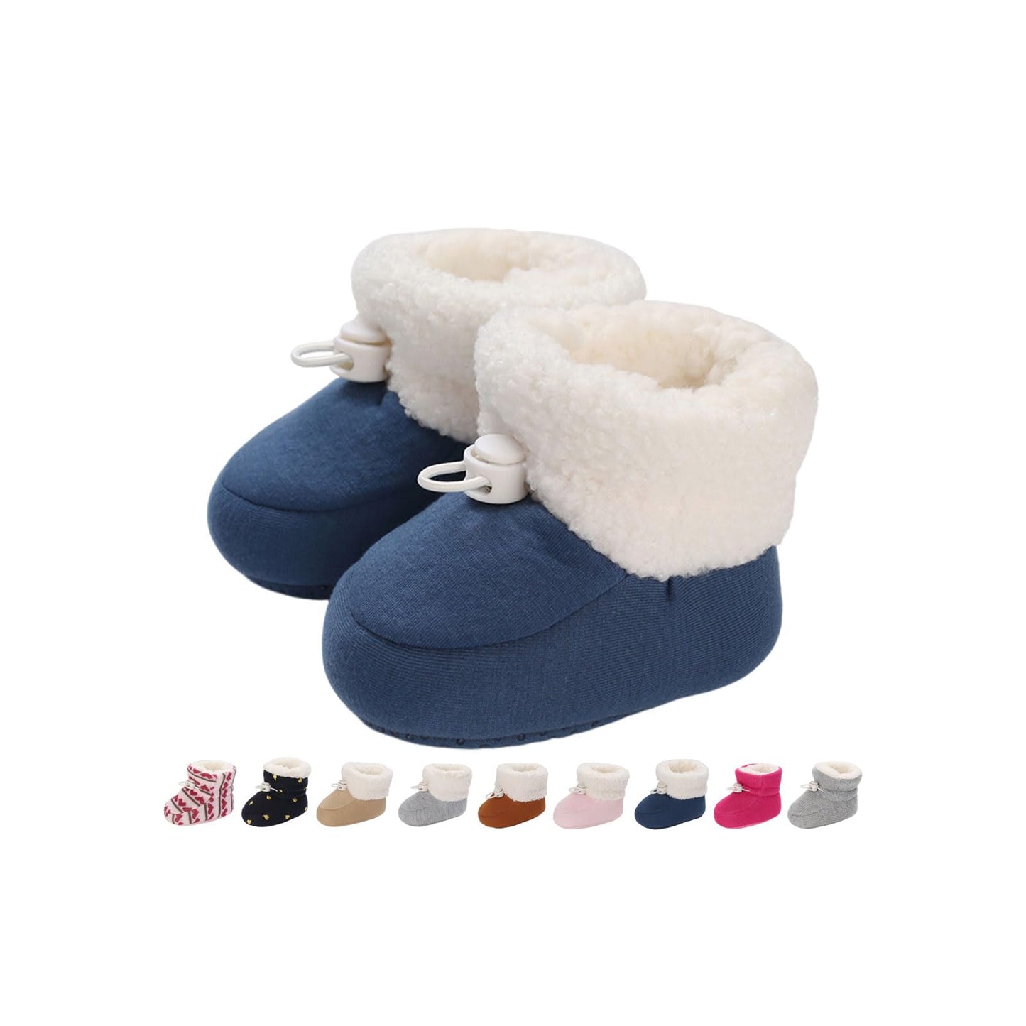 Baby Winter Shoes Warm Baby Shoes Winter Non-Slip Adjustable Newborn Snow Shoes First Walking Shoes Lined Thermal Fleece Crawling Shoes Slippers Winter Boots 0-18 Months