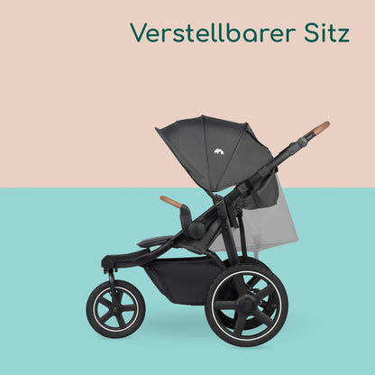 Bebeconfort Indra Stroller, 0-4 Years (22 kg), Quick Automatic Folding Pushchair, Integral Suspension, Small Folding, Flat Reclining Position, Car Seat Compatible, Mineral Graphite