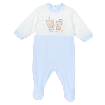 Chicco, Baby-Strampler für Jungen und Mädchen aus warmem und weichem Velours, mit praktischer Knopföffnung, ideal für den Winter, Babykleidung für 0-24 Monate, entworfen in Italien