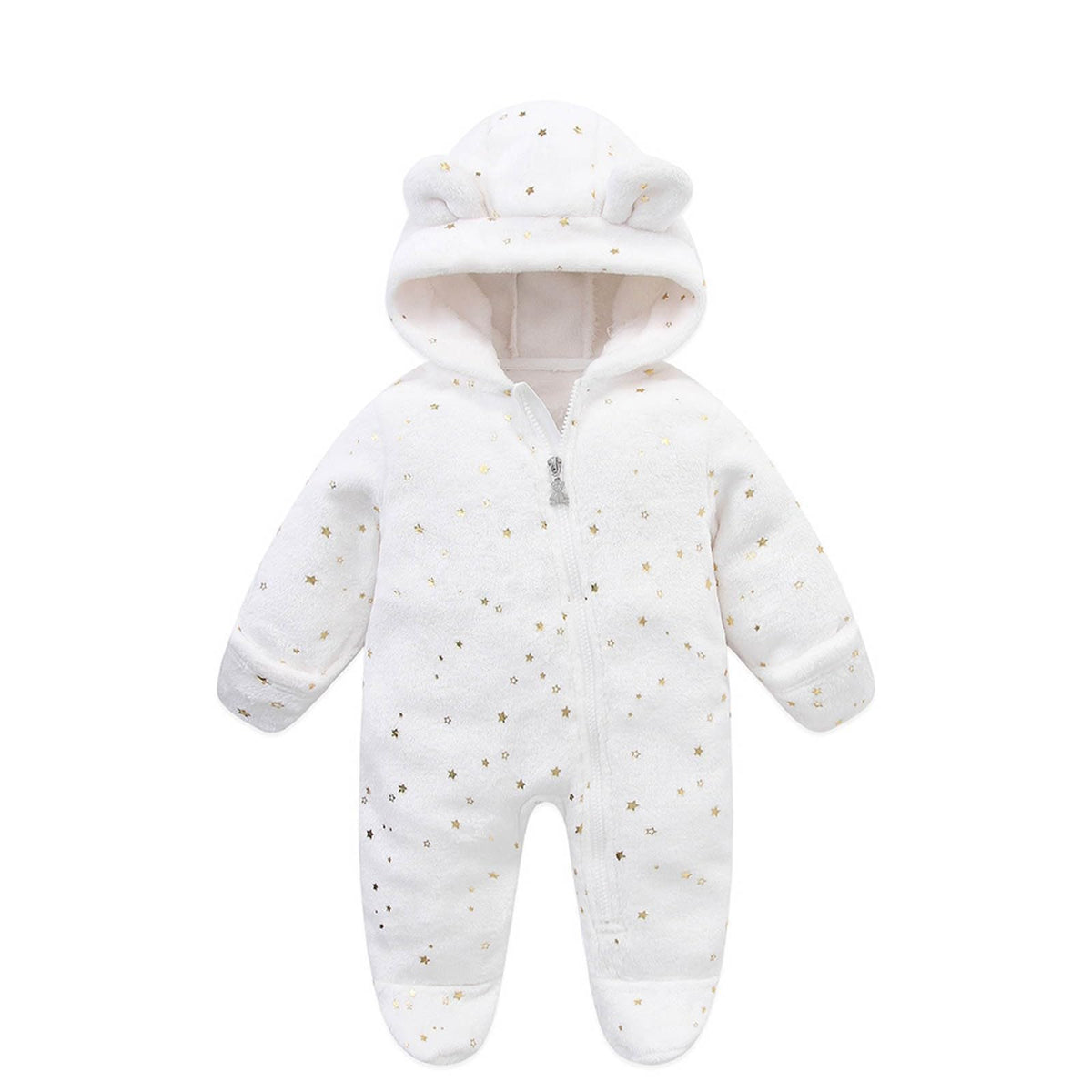 Baby Overall Winter Fleece Schneeanzug Baby Warm Romper mit Kapuze Herbst Winter für Jungen Mädchen 0-12 Monate