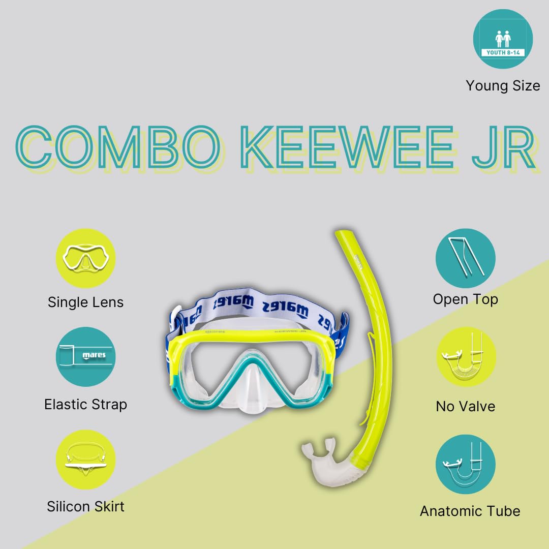 Mares Unisex-Youth Combo Keewee Jr Maske und Schnorchel