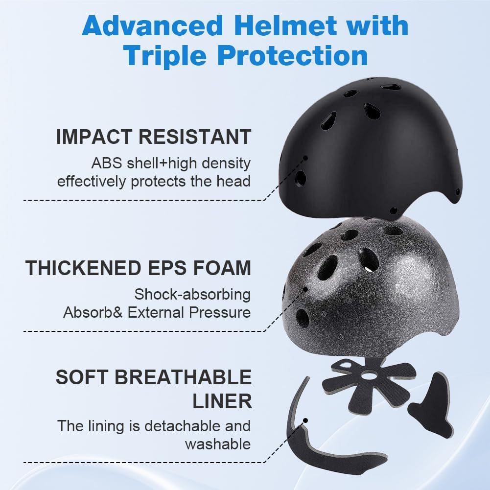 Flintronic Children's Bicycle Helmet, Children's Helmet, Bicycle Helmet for Children, Adjustable Skateboard Helmet for Bicycle, Skateboard, Scooter, Skating, Scooter, BMX for 2-13 Years