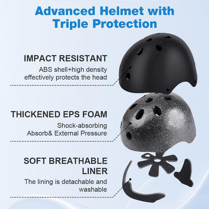 Flintronic Children's Bicycle Helmet, Children's Helmet, Bicycle Helmet for Children, Adjustable Skateboard Helmet for Bicycle, Skateboard, Scooter, Skating, Scooter, BMX for 2-13 Years