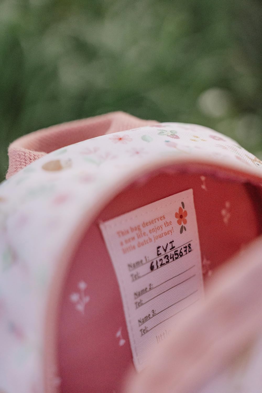Little Dutch Rucksack Kinderrucksack mit Brustgurt für Kinder Kindergarten geblümt Reh rosa- Fairy Garden