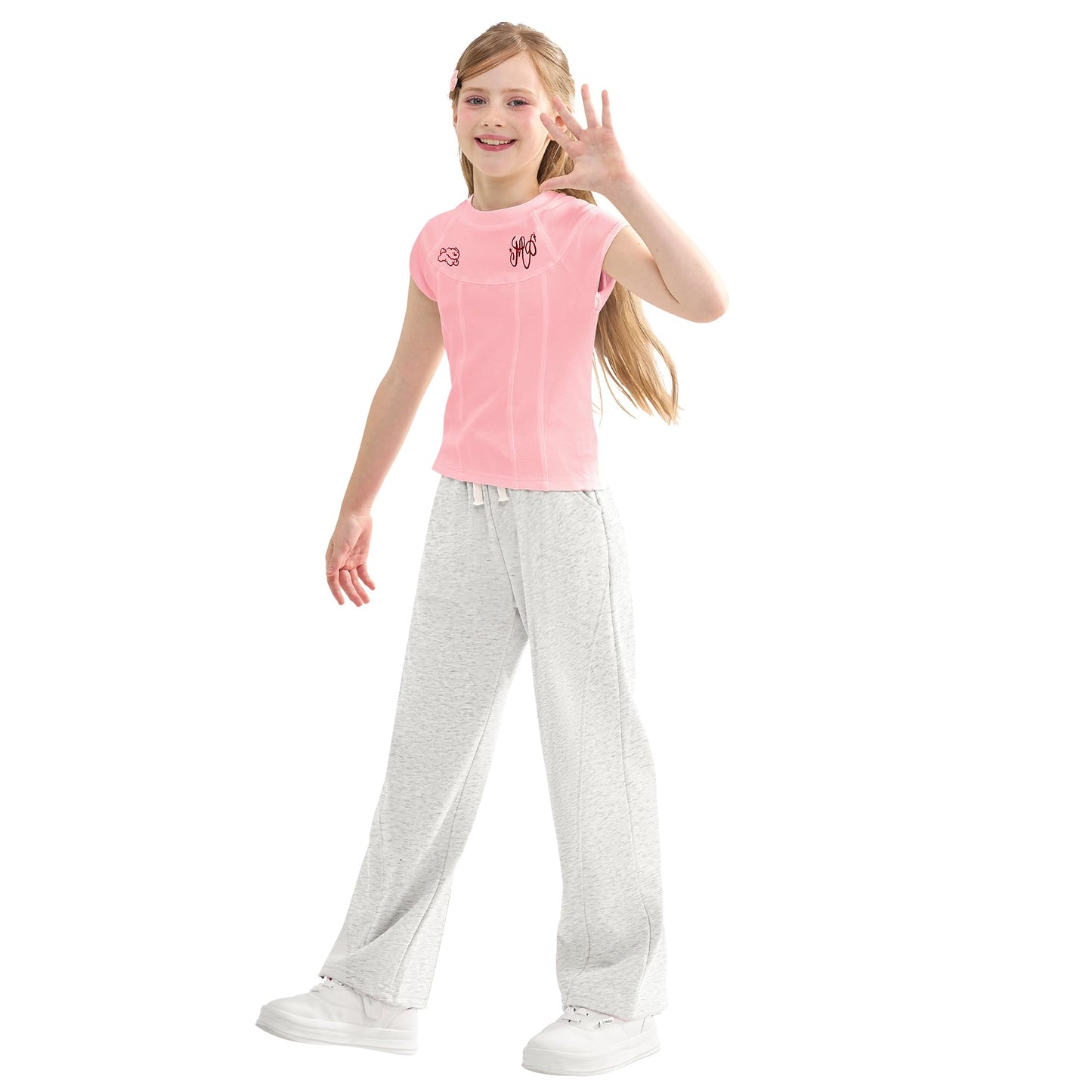 Rolanko Mädchen-Jogginghose mit Elastischem Bund, Lockere Passform, Sport-Jogginghose für Kinder, Lässiger Komfort
