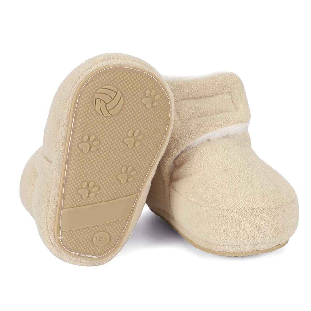 Unisex Baby Boys Girls Warm Winter Boots Rubber Sole Non-Slip Winter First Walking Shoes