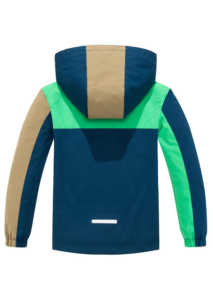 NATUST Kids Boys Waterproof Jacket Lightweight Transition Jacket Windproof Rain Jacket with Hood 