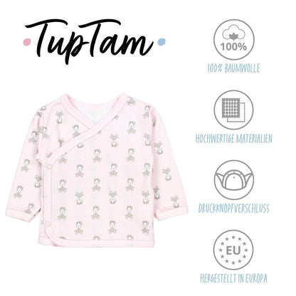 TupTam Baby Mädchen Langarm Wickelshirt Baumwolle 5er Set