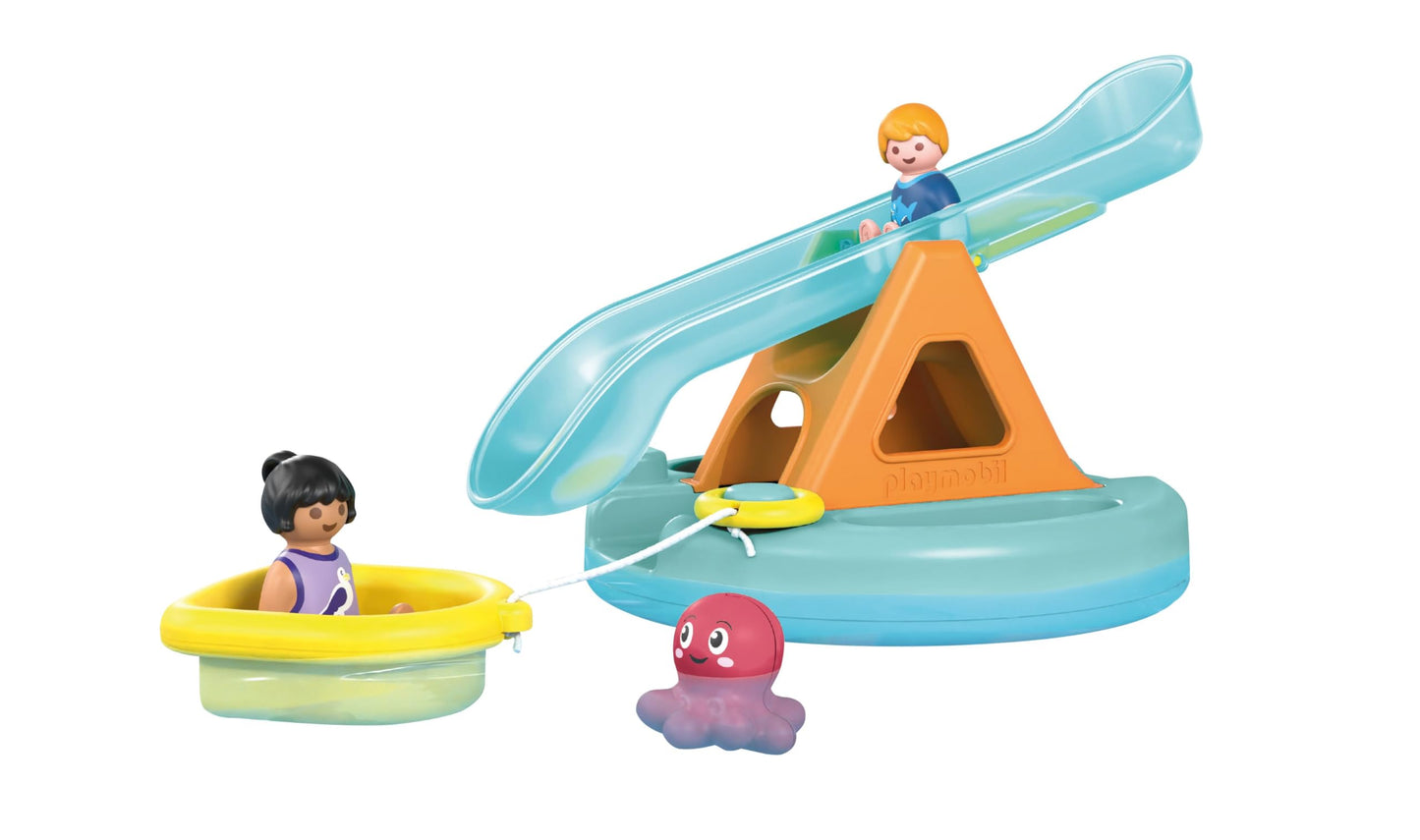 PLAYMOBIL Junior Aqua 71687 Bath Island with Water Slide Sustainable Toy for Children from 1 Year