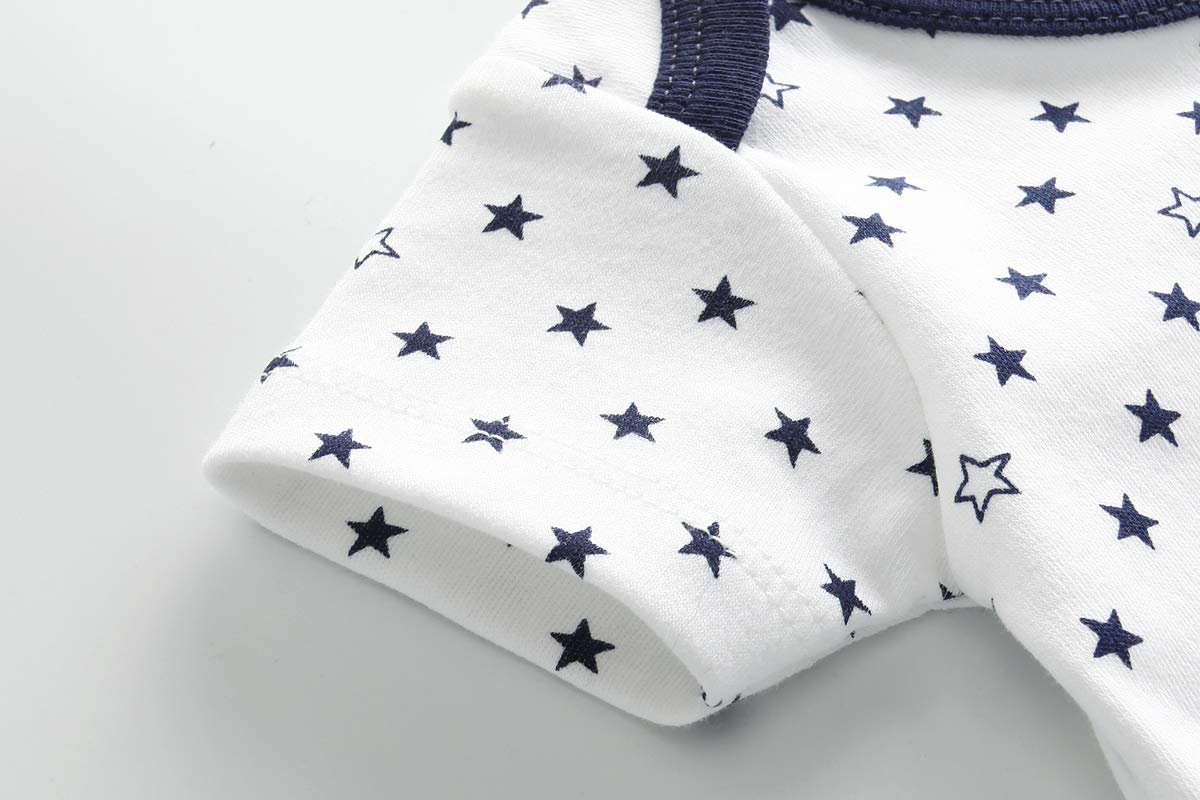 Kiddiezoom Baby-Body, Hose, Kleinkinder, Einteiler, Kleidung, Set, Outfits, für Jungen und Mädchen, Baumwollkappen, Kratzfäustlinge
