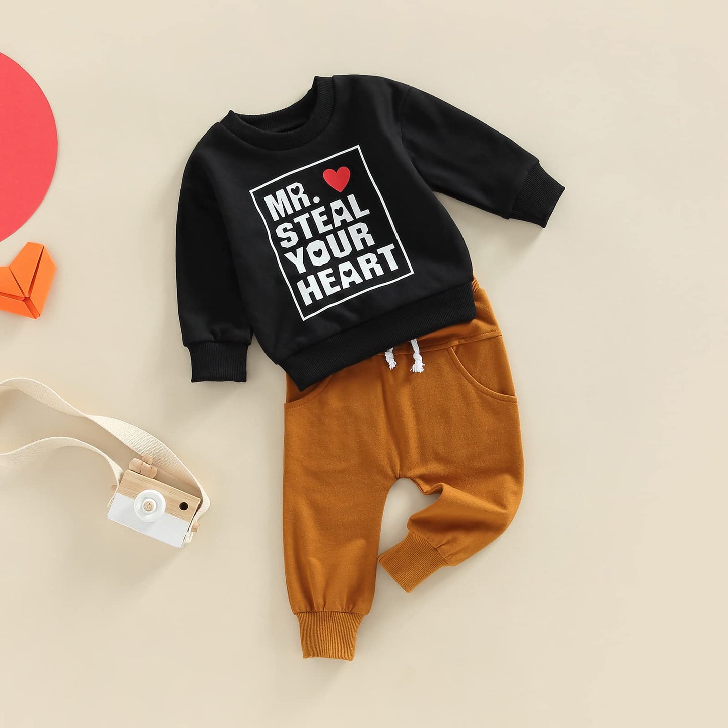 Baby Unisex Weihnachten 2-teilige Hosen Set Jungen Mädchen Weihnachten Outfit Langarm Lebkuchen Papas Mädchen Briefdruck Sweatshirt + Jogginghose Weihnachten Outfit Set Weihnachten Streetwear