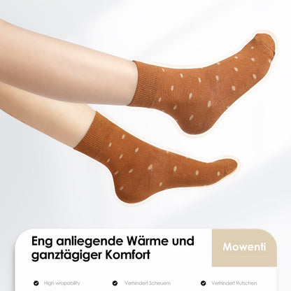 Mowenti Socken Mädchen 35-38 sportsocken strümpfe socks Mädchensocken bunte schwarz Streifen Punkte baumwollsocken 10 Paar