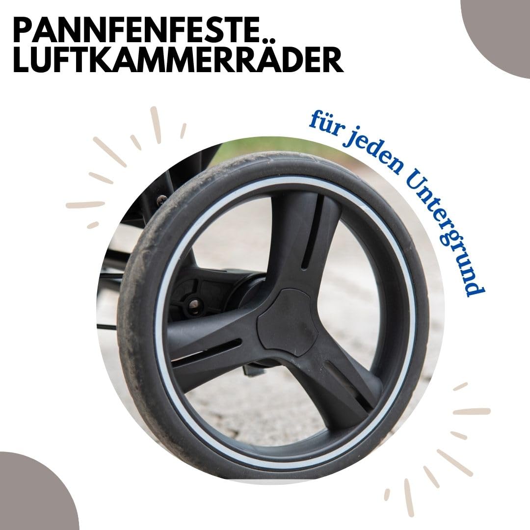 ABC Design Zwillingsbuggy Twin Circle - leichter und wendiger Kinderwagen für Zwillinge mit Liegefunktion, klein zusammenklappbarer Geschwisterwagen - Woven Graphite