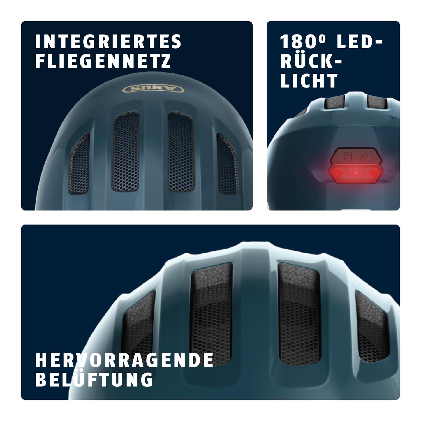 ABUS Kinderhelm Smiley 3.0 ACE LED - Fahrradhelm mit Licht