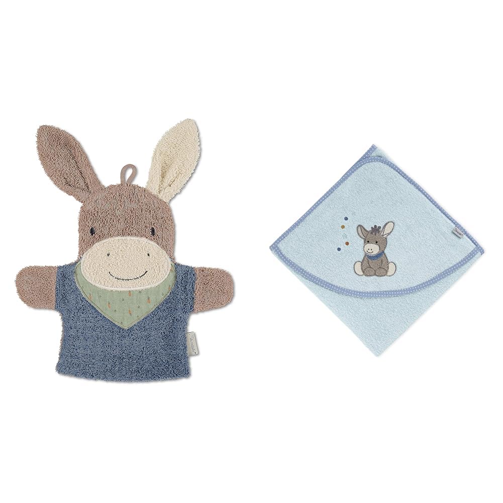 Sterntaler Spiel-Waschhandschuh Bär Ben, Größe: 22 x 24 cm, Mittelgrün