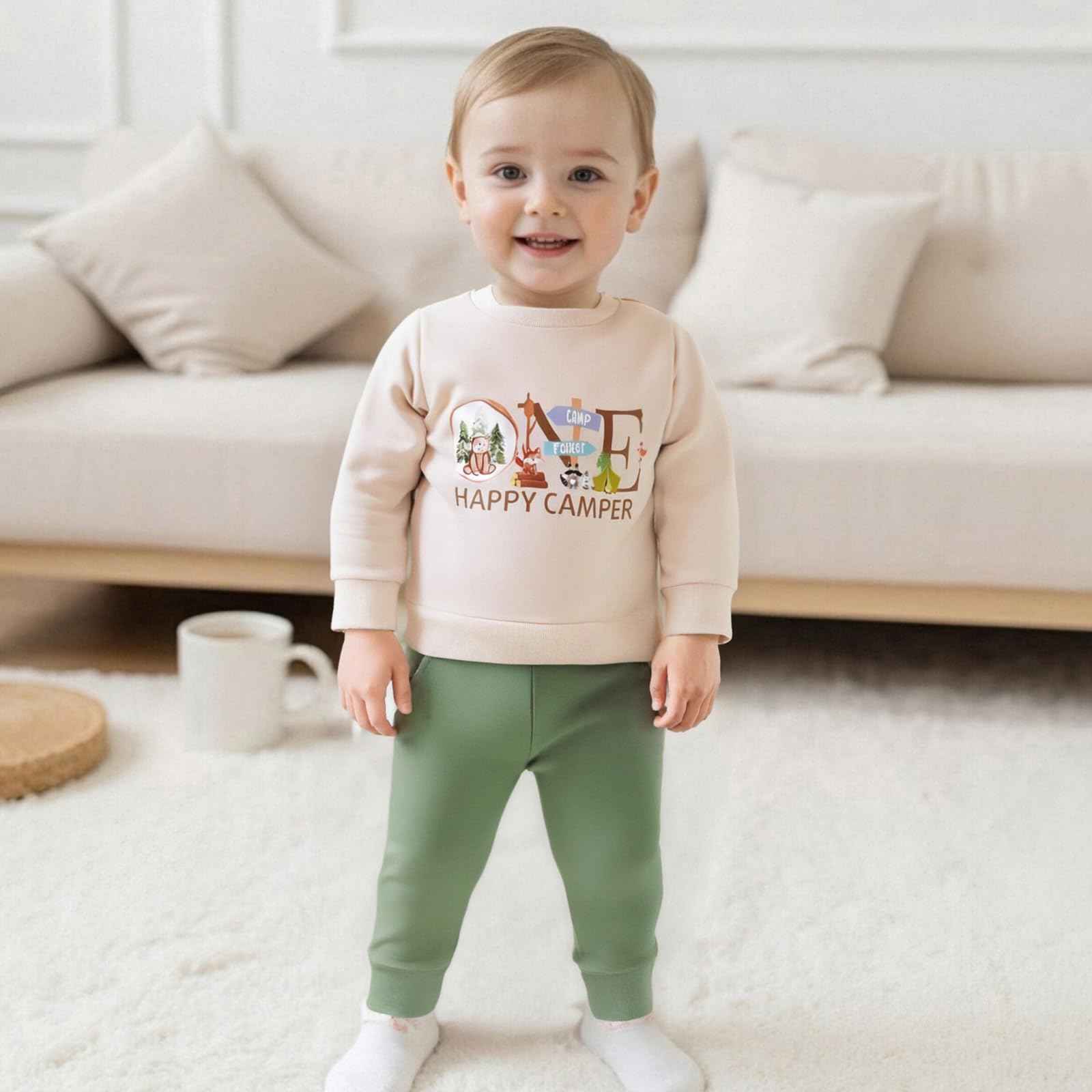 Geagodelia 1st Year Birthday Outfit Baby Boy Clothing Set Long Sleeve Sweatshirt and Trousers Clothing Sets for Boys