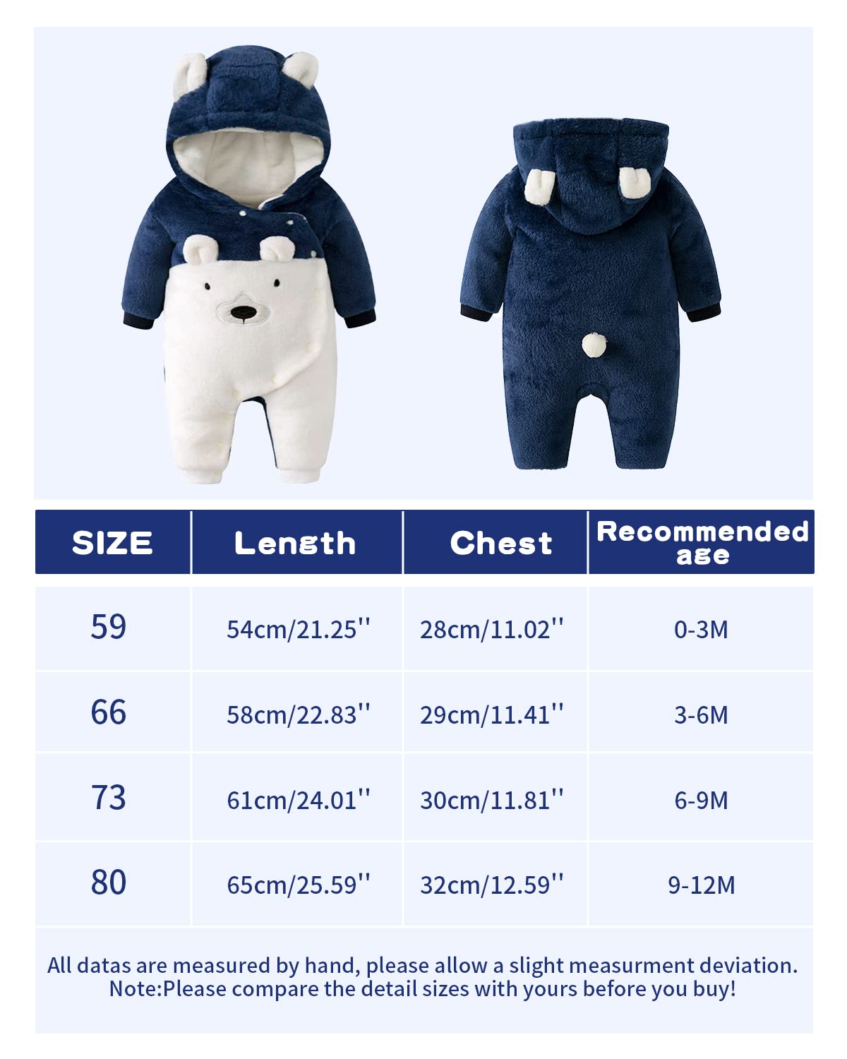 Baby Overalls Winter Schneeanzug Baby Flanell Wärmer Winter Overalls Overall für Jungen Mädchen