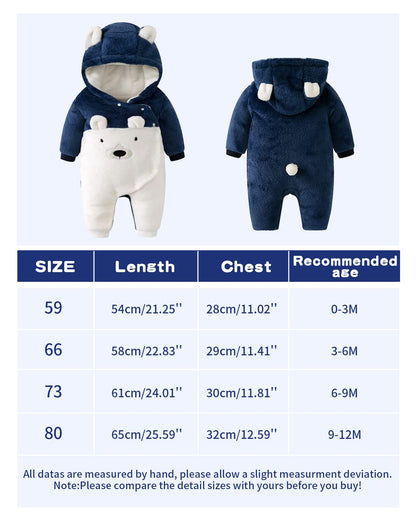 Baby Overalls Winter Schneeanzug Baby Flanell Wärmer Winter Overalls Overall für Jungen Mädchen