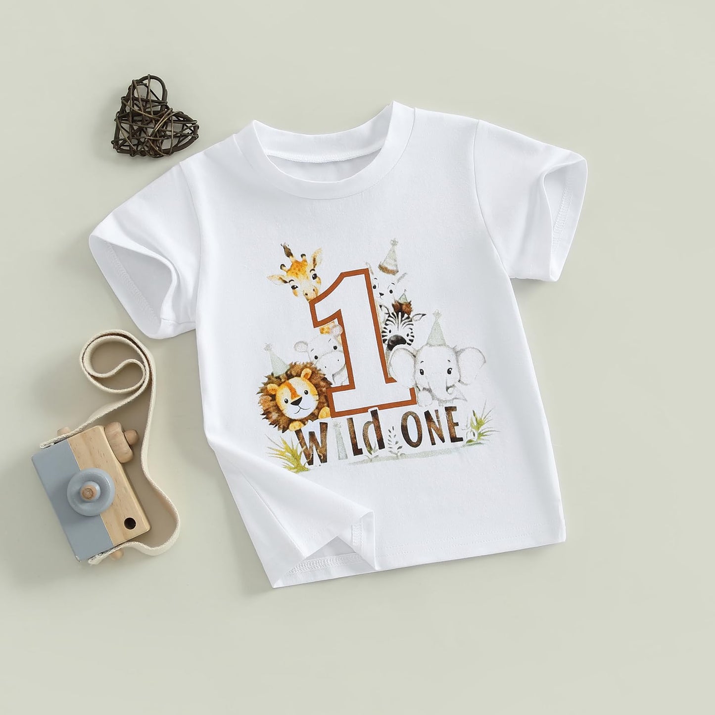 Baby Junge 1. Jahr Geburtstags T-Shirt Wild One Kurzarm Oberteil Baby Mein Erster Geburtstags Outfit Sommer Kleidung