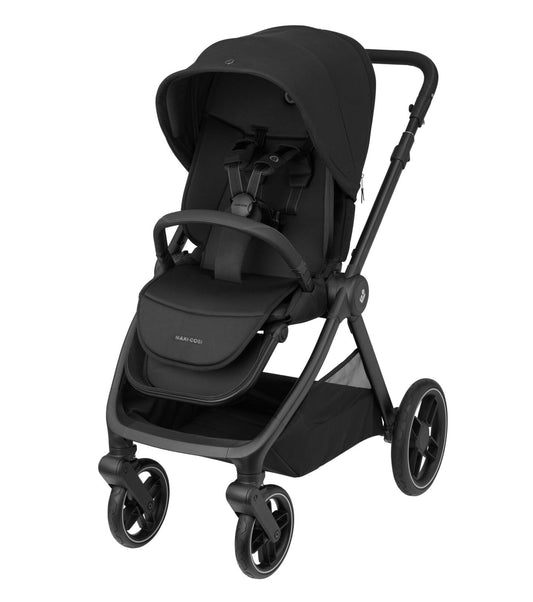 Maxi-Cosi Oxford Plus Baby Stroller 2 in 1 Set with Carrycot 0-4 Years 0-22kg Compact Folding Soft Suspension 3 Reclining Positions 10kg Storage Basket Twillic Graphite