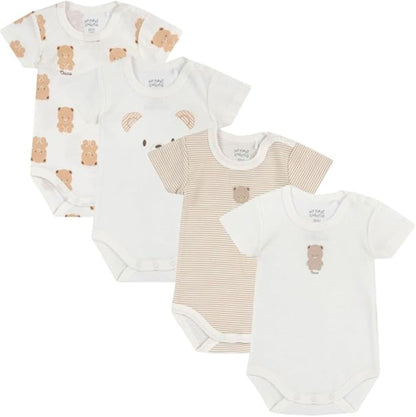 Chicco Unisex Baby Set Kurzarm Bodys aus Baumwolle Body (4er Pack)