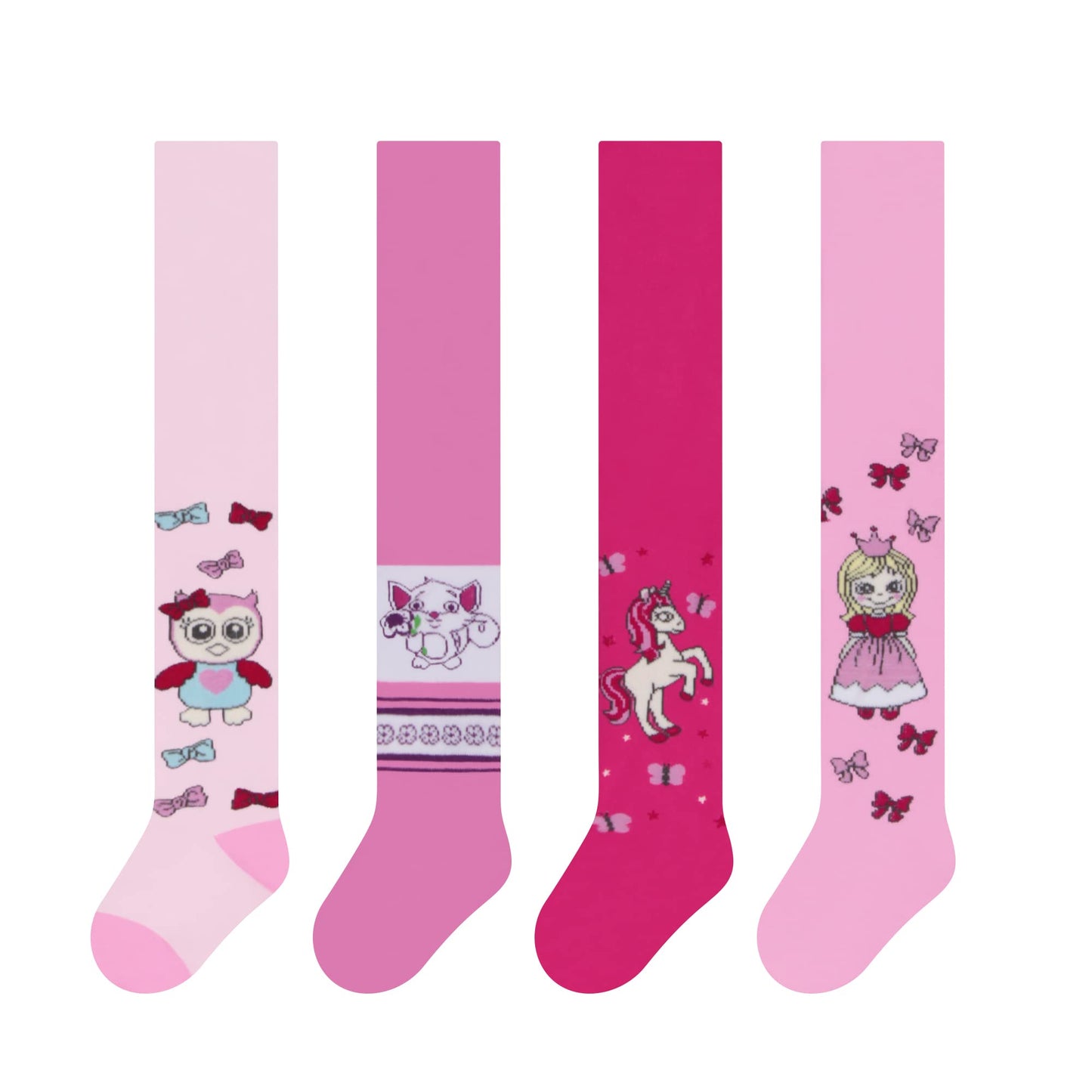 L&K-II 2756 Thermal Tights Baby Girl Various Designs Cotton Pack of 4