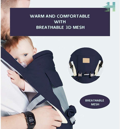 Baby Carrier Newborn with Hip Seat 3-in-1 Baby Carrier Ergonomic Breathable and Soft Baby Belly Carrier for Baby 0-36 Months, Baby Back Carrier 0-18 kg