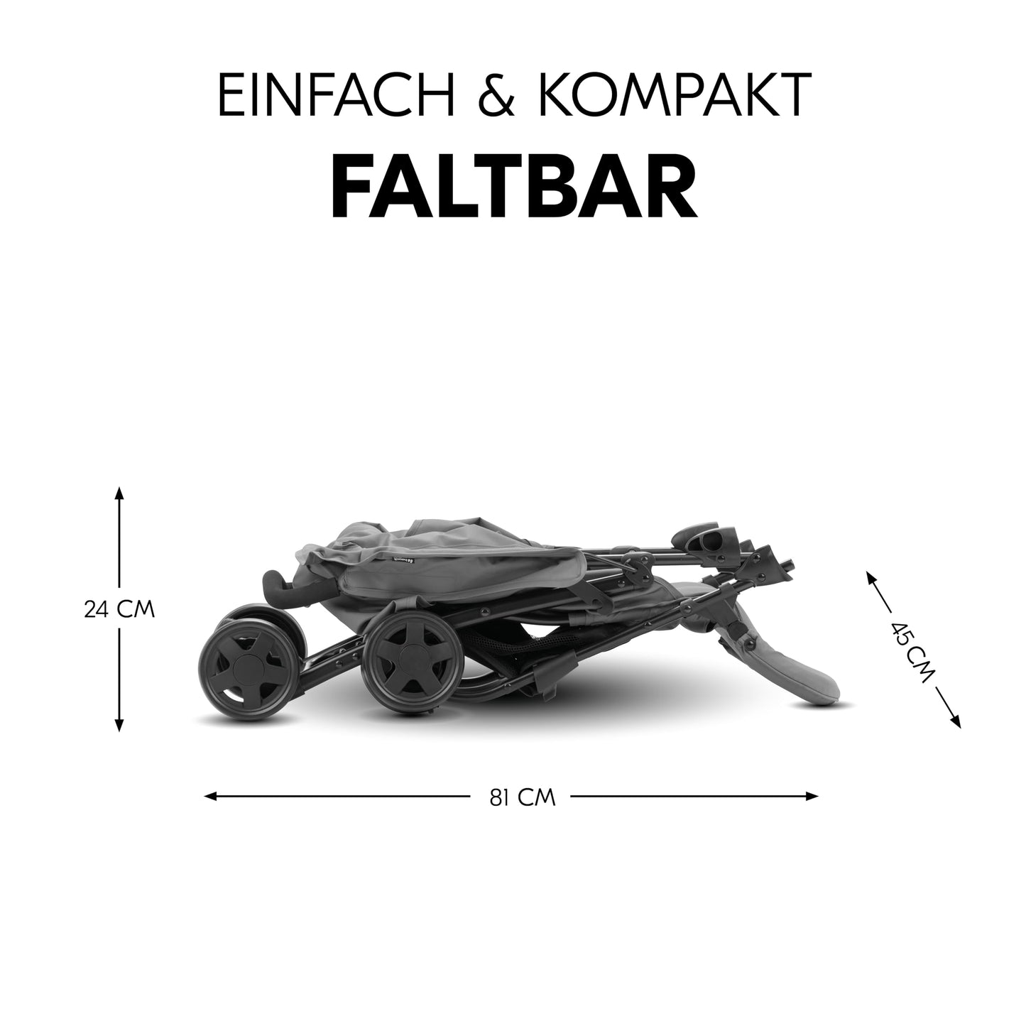Hauck Lightweight Stroller up to 18 kg with reclining function from birth, small foldaway, sun canopy, large basket - Meloni2