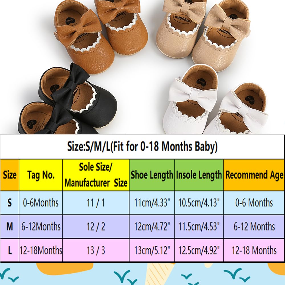 RVROVIC Baby Mädchen Mokassins Prinzessin Mary Jane Flache Kleider Schuhe Premium Leichte Weiche Sohle Krippe Schuhe Kleinkind Schuhe