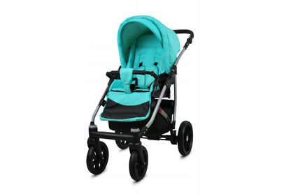 BabyLux® Bambimo Qbaro 3-in-1 Pushchair Set Including Baby Carrycot, Buggy Sports Seat, Car Seat - Car Seat - Pram Set - Combination Pram with Changing Bag, Rain Cover etc. 