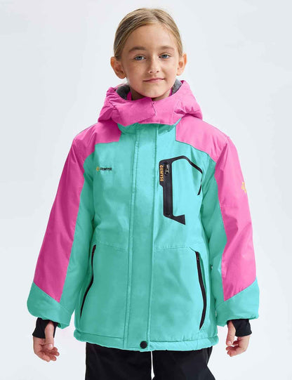 Gemyse Boys' Waterproof Ski Jacket, Windproof Fleece Jacket, Outdoor Winter Jacket, Rain Jacket with Hood