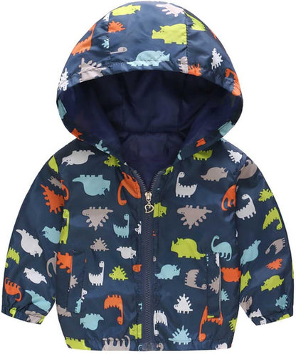 KQIVAM Children's Rain Jacket Transition Jacket Waterproof Outdoor Jacket Windproof with Hood Waterproof Jacket for Children Unisex Rainwear for Girls and Boys 